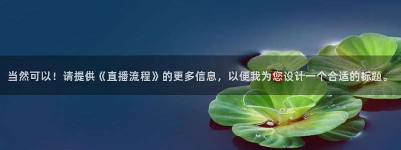 河豚nba直播在线直播：当然可以！请提供《直播流程》的更多信息，以便我为您设计一个合适的标题。